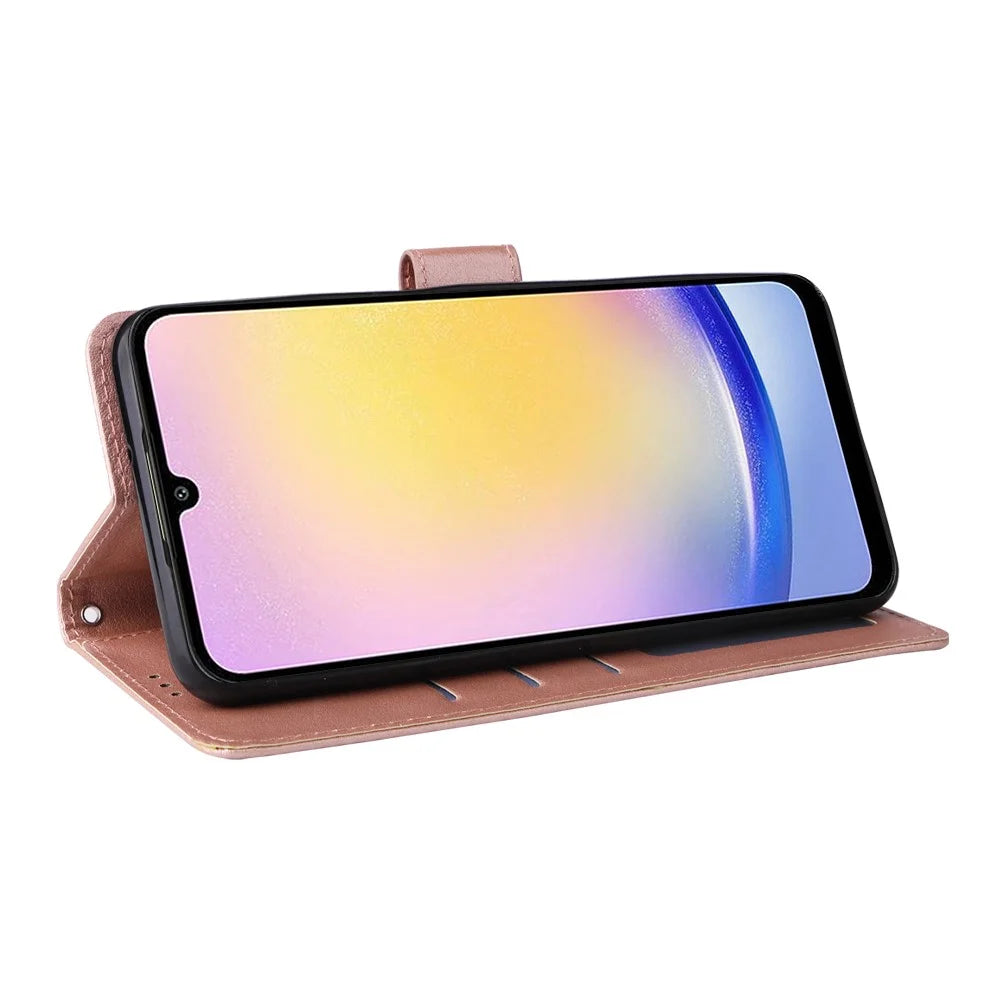 For Samsung Galaxy A25 5G (Global) (161.0 x 76.5 x 8.3mm) Phone Case with Photo Card Slots - Rose Gold - 2