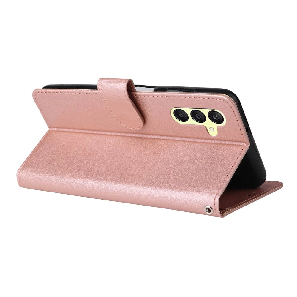 For Samsung Galaxy A25 5G (Global) (161.0 x 76.5 x 8.3mm) Phone Case with Photo Card Slots - Rose Gold - 4
