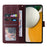 For Samsung Galaxy A15 4G Case PU Leather Stand Phone Protector with 3 Card Slots - Wine Red - 3