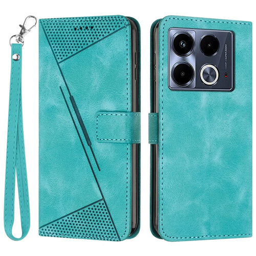 For Infinix Note 40 Anti-Scratch Leather Phone Shell Triangle Imprinted PU Leather Wallet Phone Case - Green - 1