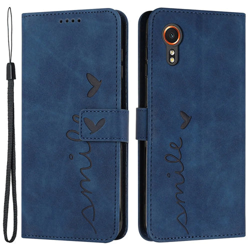 For Samsung Galaxy Xcover7 Cell Phone Case Imprinted PU Leather Magnetic Phone Stand Cover - Sapphire - 1