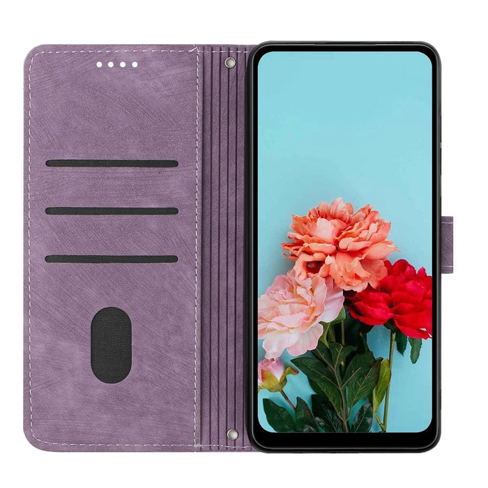 For TECNO Camon 30 Premier 5G CL9 Case Lines Imprinted Leather Phone Protective Cover - Purple - 2