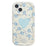 For iPhone 14 Back Case Soft TPU Pattern Printing Back Phone Cover - Blue Floral - 1