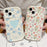For iPhone 14 Back Case Soft TPU Pattern Printing Back Phone Cover - Blue Floral - 7