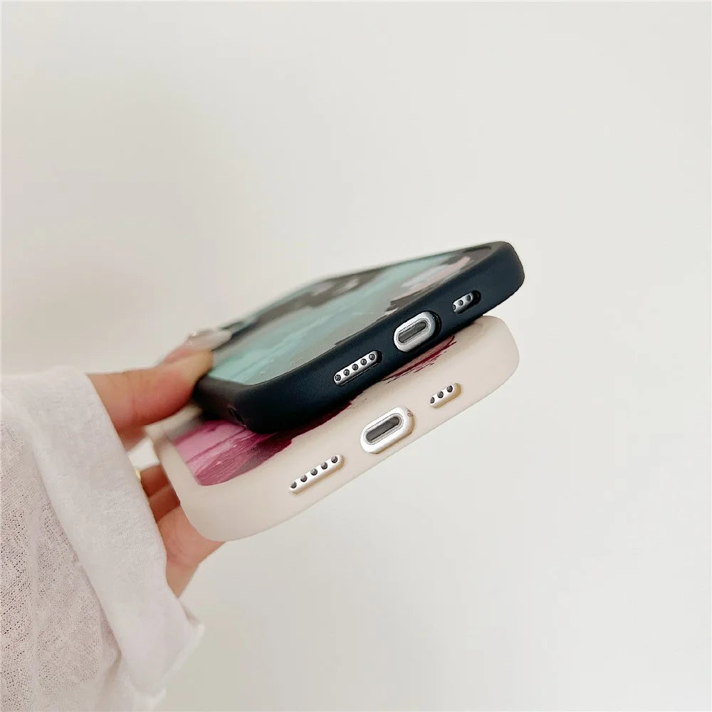 For iPhone 14 Case Soft TPU Pattern Printed Round Edge Phone Cover - STX70 Black - 6