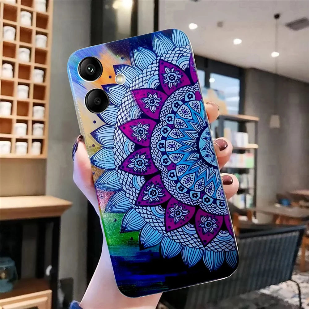 For Samsung Galaxy A05 4G Case Pattern Printed Soft TPU Slim Phone Cover - Mandala Flower - 5