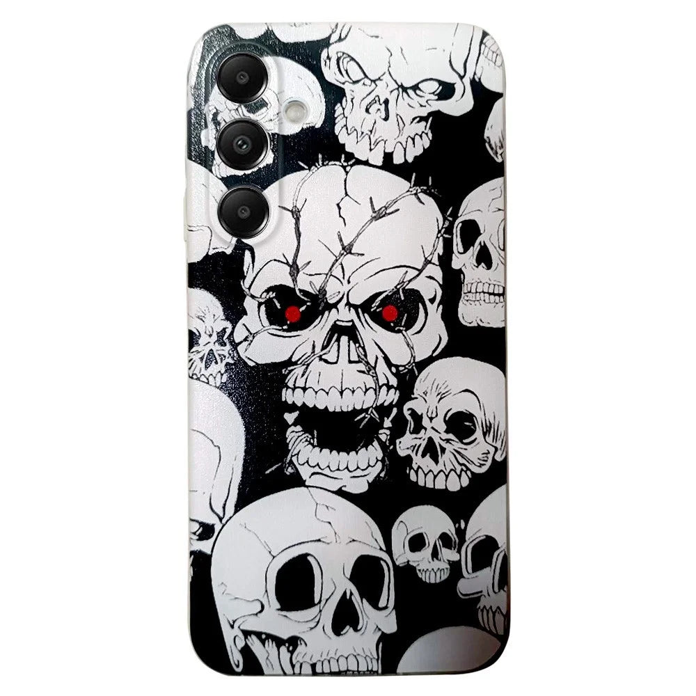 For Samsung Galaxy S24+ Case Soft TPU Pattern Printed Phone Cover - Skull - 1