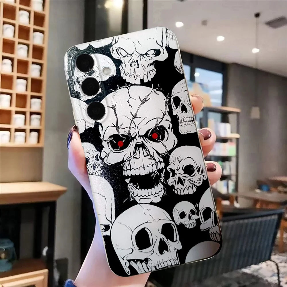 For Samsung Galaxy S24+ Case Soft TPU Pattern Printed Phone Cover - Skull - 4