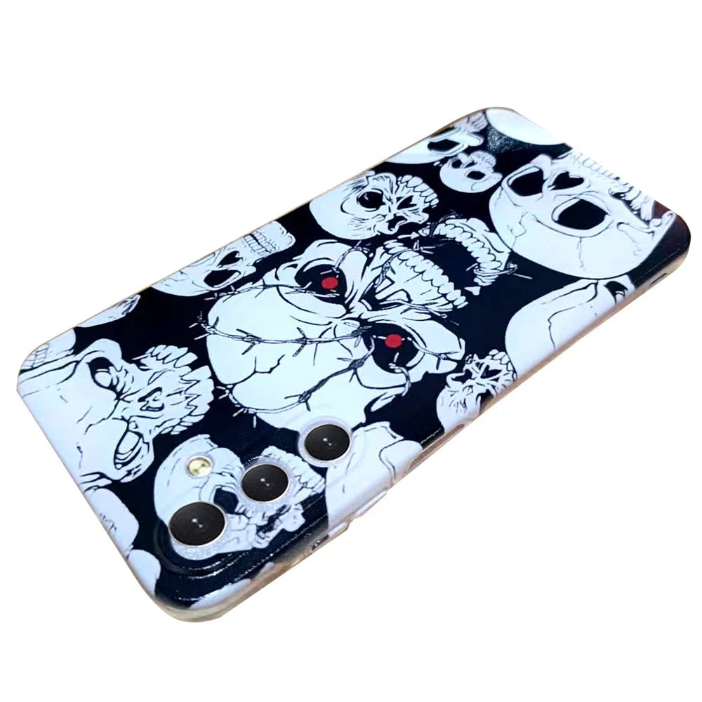 For Samsung Galaxy A55 5G Case Pattern Printing Soft TPU Phone Cover Mobile Accessories   - Skull - 3