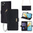 For ZTE Axon 40 Lite Crossbody Leather Case RFID Blocking Wallet Stand Phone Cover - Black - 1