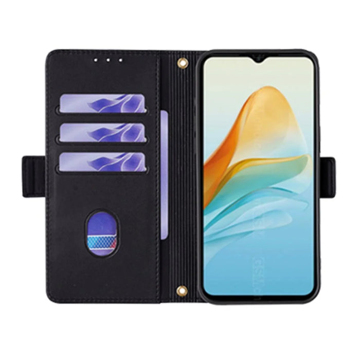 For ZTE Axon 40 Lite Crossbody Leather Case RFID Blocking Wallet Stand Phone Cover - Black - 2