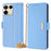 For Infinix Note 40 Pro 5G Leather Case Wallet Phone Cover with Hand Strap / Shoulder Strap - Blue - 1