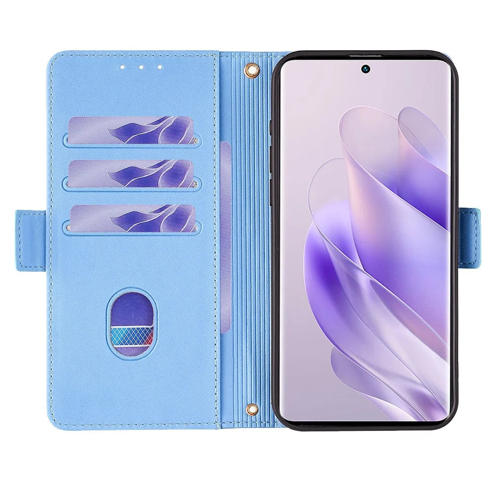 For Infinix Note 40 Pro 5G Leather Case Wallet Phone Cover with Hand Strap / Shoulder Strap - Blue - 2