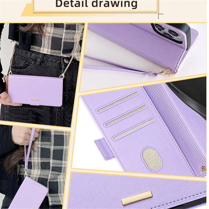 For OnePlus Ace 3V 5G Case PU Leather Folio Flip Phone Cover RFID Blocking - Purple - 6