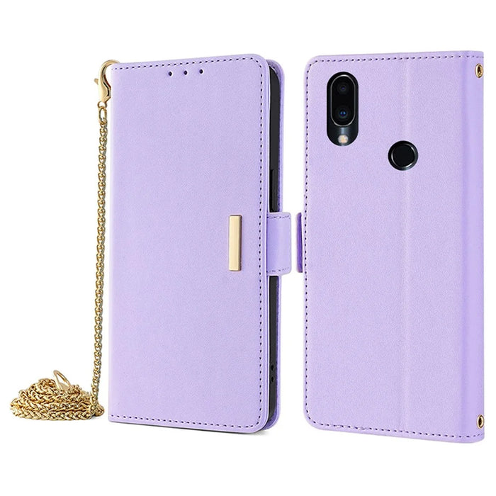 For Meizu Note 9 Case PU Leather Shockproof TPU Shell Wallet Phone Cover RFID Blocking - Purple - 1