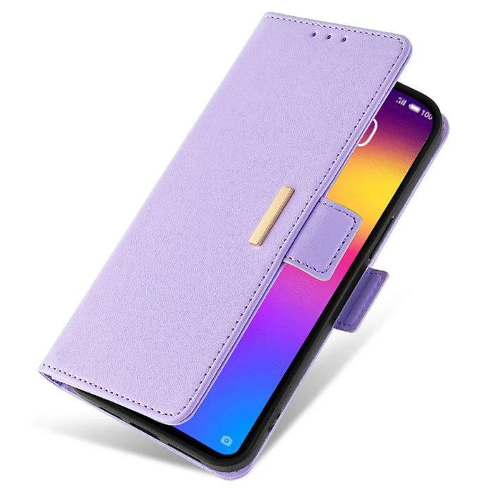 For Meizu Note 9 Case PU Leather Shockproof TPU Shell Wallet Phone Cover RFID Blocking - Purple - 4