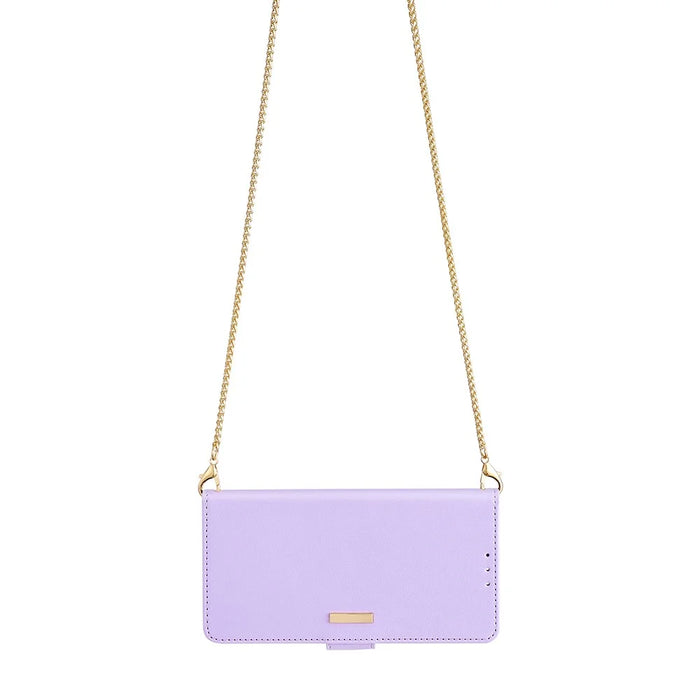 For Nokia C300 Case RFID Blocking Flip Leather Handbag Phone Cover with Shoulder Chain - Purple - 5