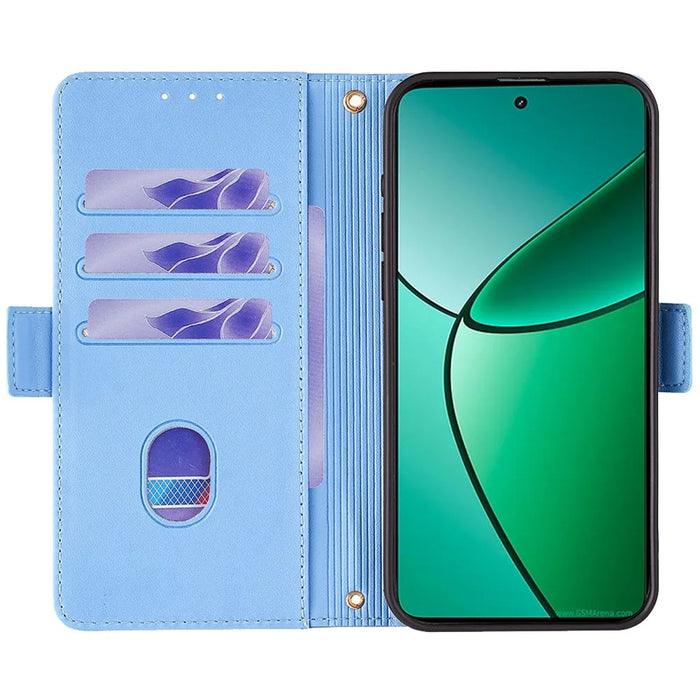 For Realme 12 4G / 12+ 5G Leather Case RFID Blocking Wallet Phone Cover with Magnetic Clasp - Blue - 2