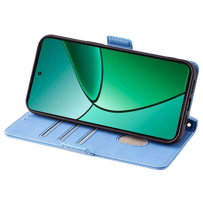 For Realme 12 4G / 12+ 5G Leather Case RFID Blocking Wallet Phone Cover with Magnetic Clasp - Blue - 3