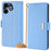 For Infinix Hot 40i Case RFID Blocking Wallet Leather Phone Cover with Chain Shoulder Strap - Blue - 1