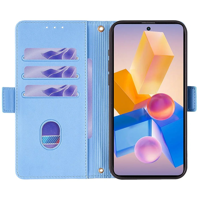 For Infinix Hot 40i Case RFID Blocking Wallet Leather Phone Cover with Chain Shoulder Strap - Blue - 2