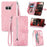 For Nothing Phone (2a) Plus / Phone (2a) Zipper Wallet Case with Strap Flower Imprint PU Leather Phone Cover - Pink - 1