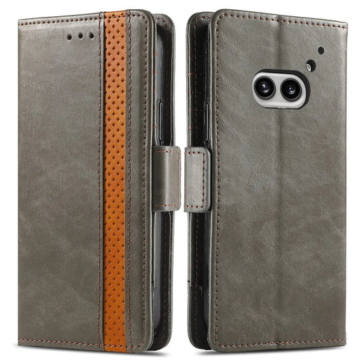 For Nothing Phone (2a) Plus / Phone (2a) Phone Cases CASENEO PU Leather Cover Stand with RFID Blocking Wallet - Grey - 1