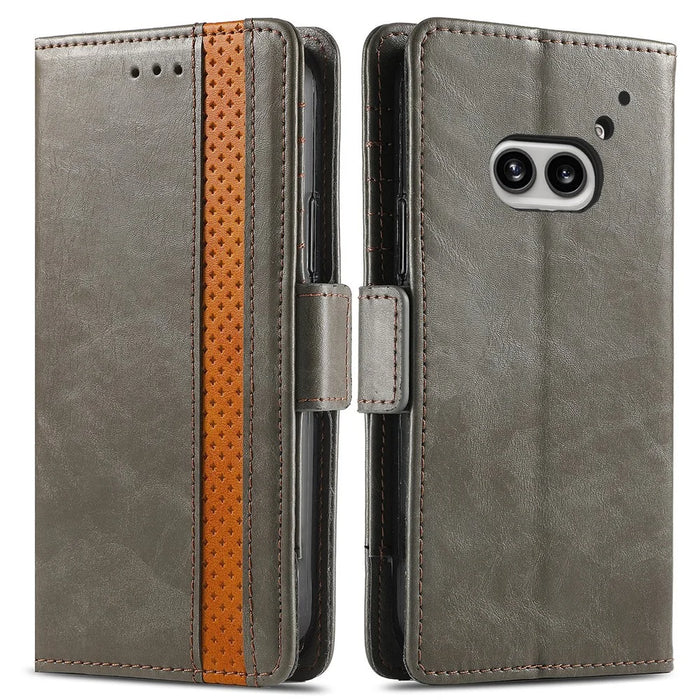 For Nothing Phone (2a) Plus / Phone (2a) Phone Cases CASENEO PU Leather Cover Stand with RFID Blocking Wallet - Grey - 1