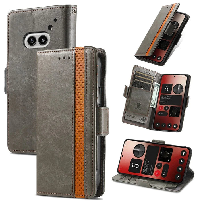For Nothing Phone (2a) Plus / Phone (2a) Phone Cases CASENEO PU Leather Cover Stand with RFID Blocking Wallet - Grey - 7