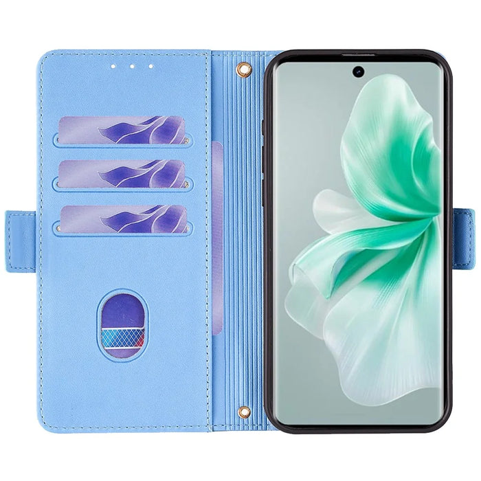 For vivo S18 5G / S18 Pro 5G Case RFID Blocking PU Leather Crossbody Wallet Phone Cover - Blue - 2