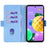 For LG K52 Wallet Case RFID Blocking PU Leather Crossbody Phone Pouch Cover - Blue - 2