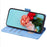 For ZTE Blade A53 Case RFID Blocking Wallet Crossbody Leather Phone Cover - Blue - 3
