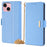 For iPhone 15 Case RFID Blocking Flip PU Leather Wallet Crossbody Phone Cover - Blue - 1