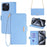 For iPhone 15 Pro Leather Case RFID Blocking Protective Wallet Phone Cover - Blue - 1