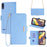 For LG K22 Crossbody Case RFID Blocking PU Leather Magnetic Clasp Protective Wallet Phone Cover - Blue - 1