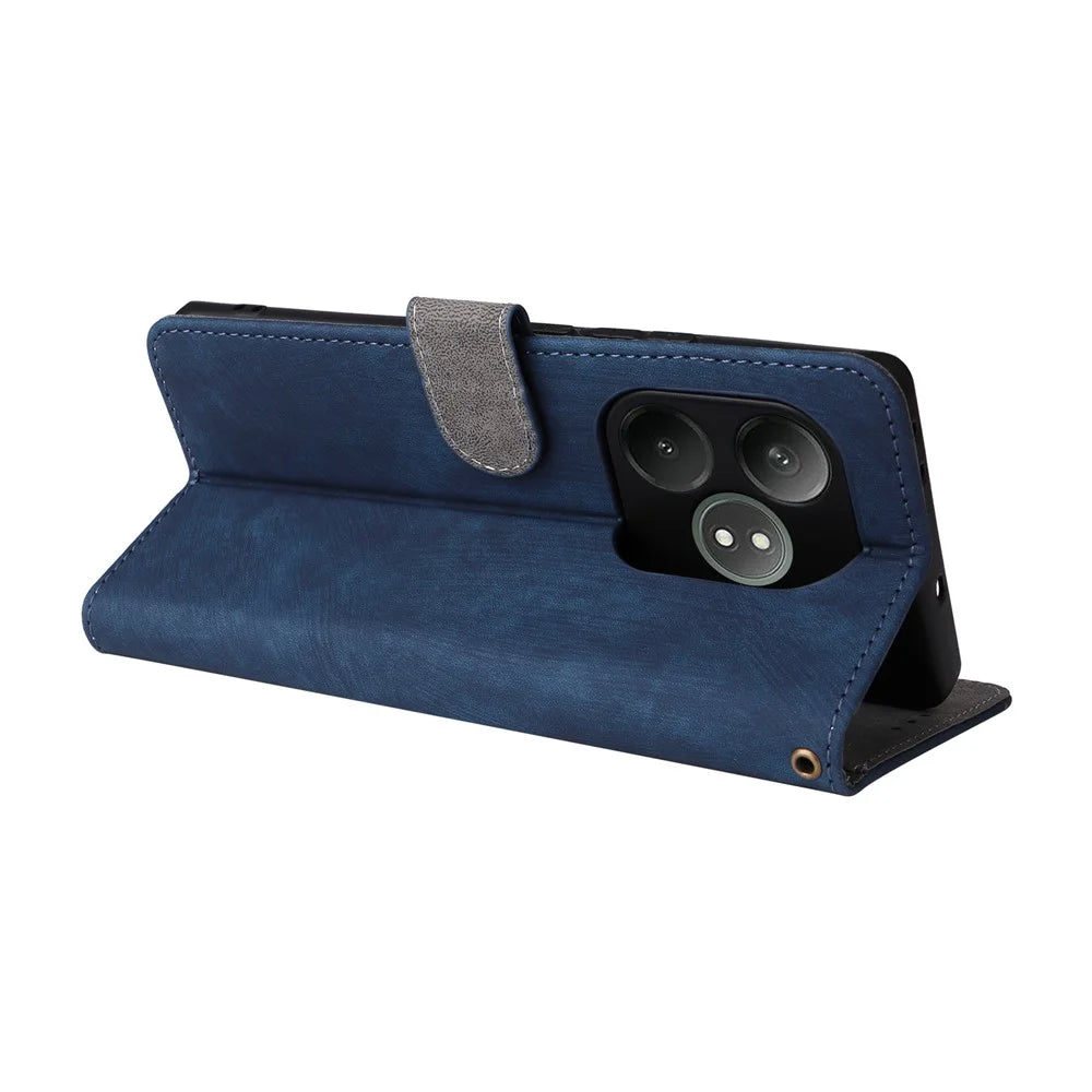 For Realme GT Neo6 SE 5G / Neo6 5G / GT 6 5G / GT 6T 5G Case RFID Blocking Stand Phone Cover with Wrist Strap - Blue - 4