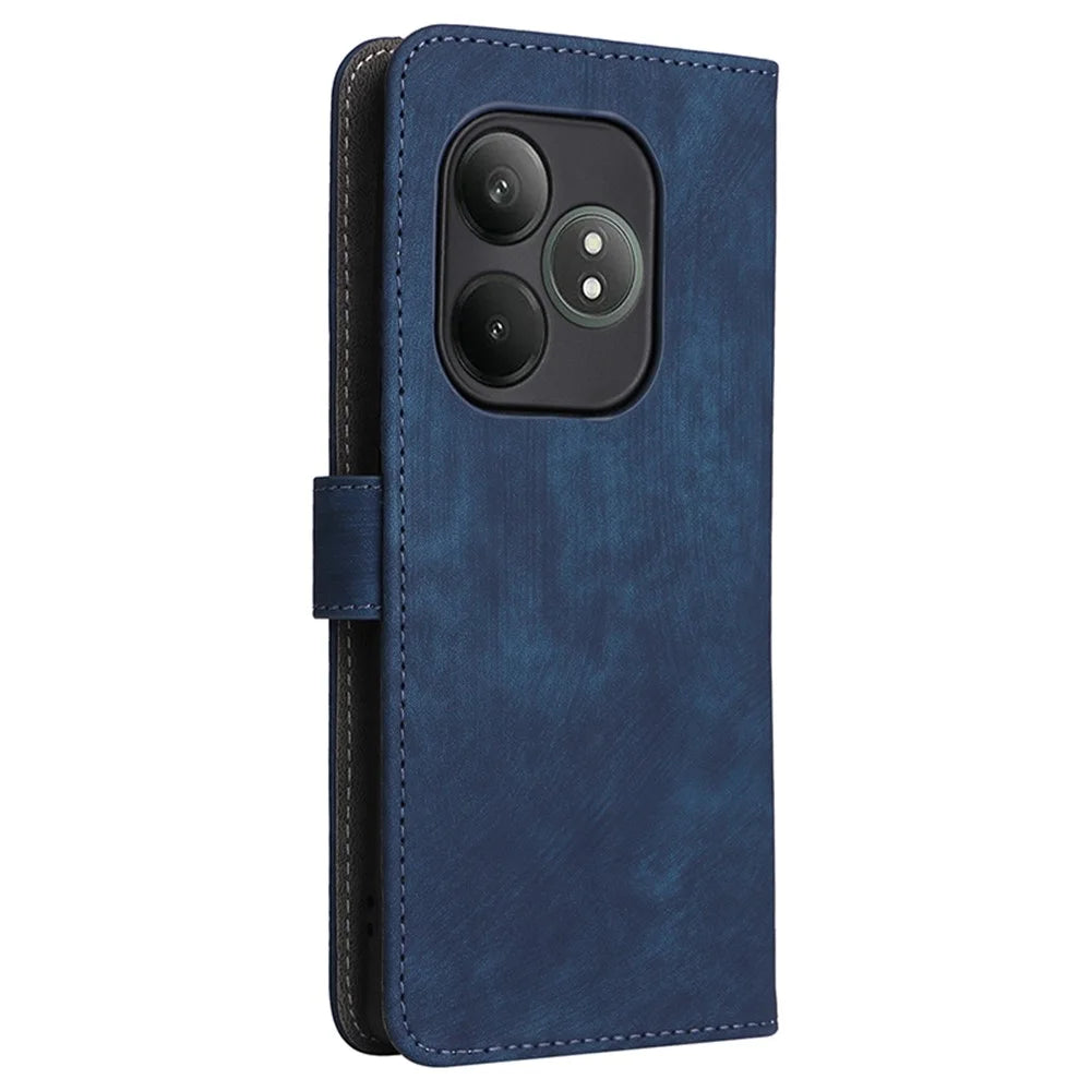 For Realme GT Neo6 SE 5G / Neo6 5G / GT 6 5G / GT 6T 5G Case RFID Blocking Stand Phone Cover with Wrist Strap - Blue - 7