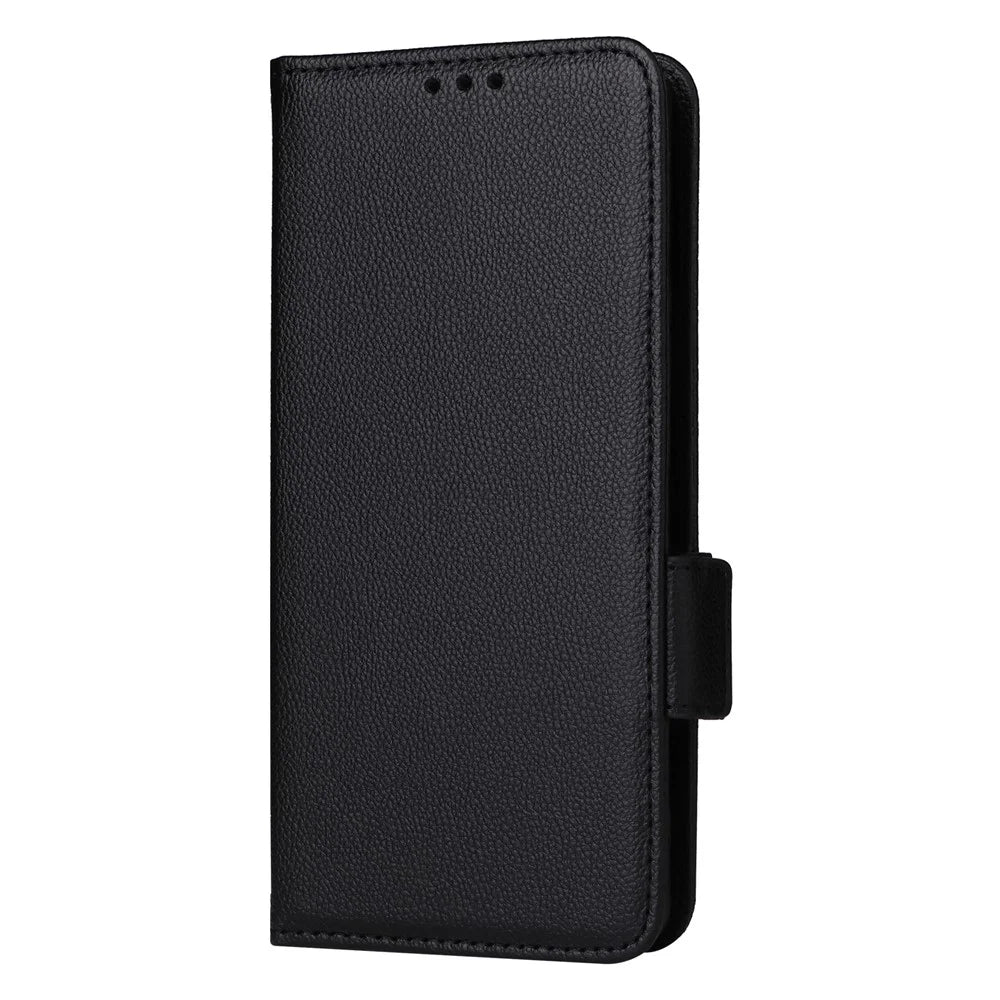 For Realme GT Neo6 SE 5G / Neo6 5G / GT 6 5G / GT 6T 5G Case with Wrist Strap Litchi Texture PU Leather Wallet Phone Cover - Black - 5