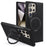 For Samsung Galaxy S24 Ultra Case with Ring Kickstand Magnetic Case PU Leather Back Cover - Black - 1