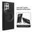 For Samsung Galaxy S24 Ultra Case with Ring Kickstand Magnetic Case PU Leather Back Cover - Black - 5