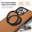 For iPhone 15 Pro Max Case with Ring Kickstand Compatible with MagSafe PU Leather Back Cover - Brown - 3