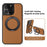 For iPhone 15 Pro Max Case with Ring Kickstand Compatible with MagSafe PU Leather Back Cover - Brown - 6