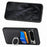 For Google Pixel 8 Pro Kickstand Case Leather Coated PC+TPU Phone Cover   - Black - 4