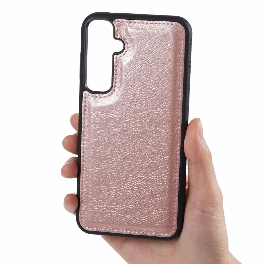 For Samsung Galaxy S23 FE Case PU Leather Flexible TPU Hybrid Slim Phone Cover - Rose Gold - 2
