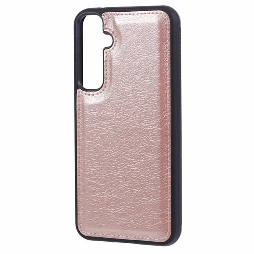 For Samsung Galaxy A54 5G Case Calf Texture PU Leather Anti-Fingerprint Back Phone Cover - Rose Gold - 1