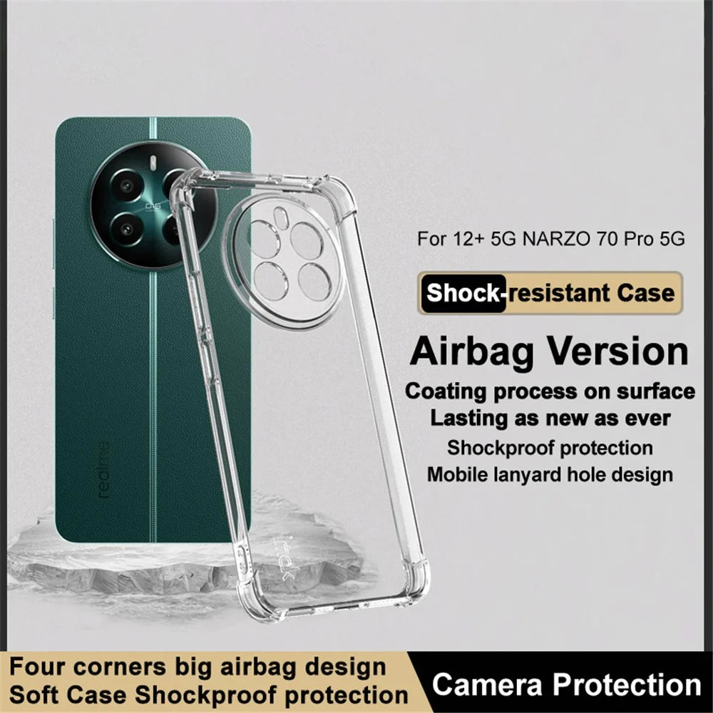 IMAK For Realme 12 4G / 12+ 5G / Narzo 70 Pro 5G Case Drop-Proof Air Bag TPU Clear Cell Phone Back Cover - 2