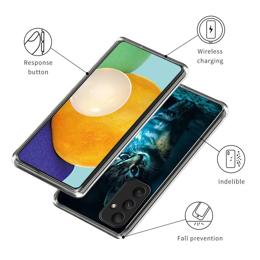 For Samsung Galaxy A35 5G TPU Case Pattern Printing Mobile Phone Cover   - Cat - 3