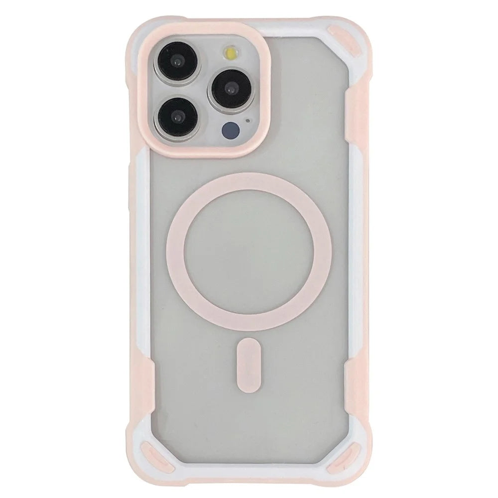 Magnetic Phone Case for iPhone 14 Pro Max Compatible with MagSafe TPU+Acrylic Phone Cover - Pink - 1