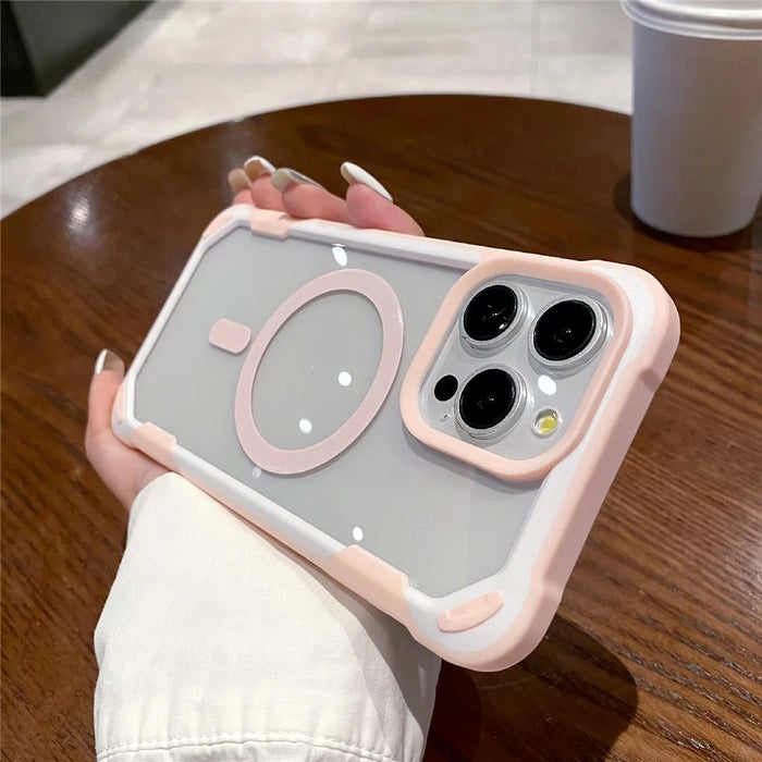 Magnetic Phone Case for iPhone 14 Pro Max Compatible with MagSafe TPU+Acrylic Phone Cover - Pink - 2