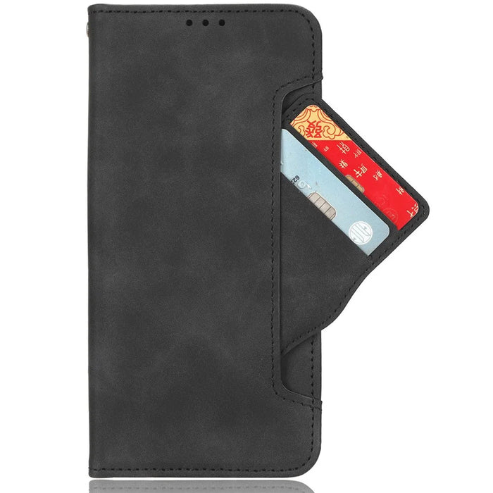 For Infinix Note 40 X6853 Case Shock-Absorbent Leather Phone Shell with Multiple Card Slots - Black - 2